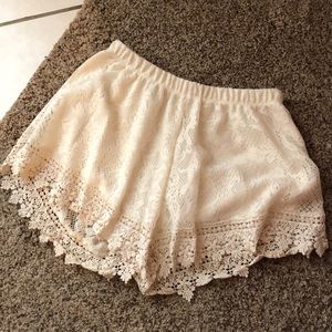 White Lace Shorts
